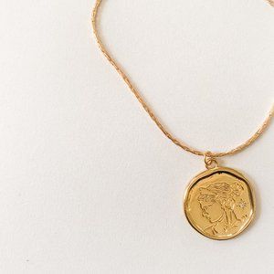 athena • queen cameo gold plated necklace by terra moon